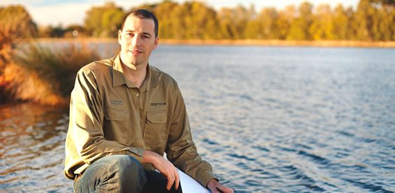 Student studying the environment