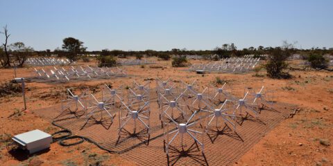 The Murchison Widefield Array, a low-frequency radio telescope located in remote Western Australia.