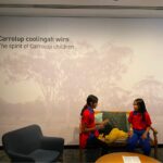 Students from East Victoria Park Primary School and Education Support Centre in the Carrolup Reflections Space. Photo by Catherine Peattie.