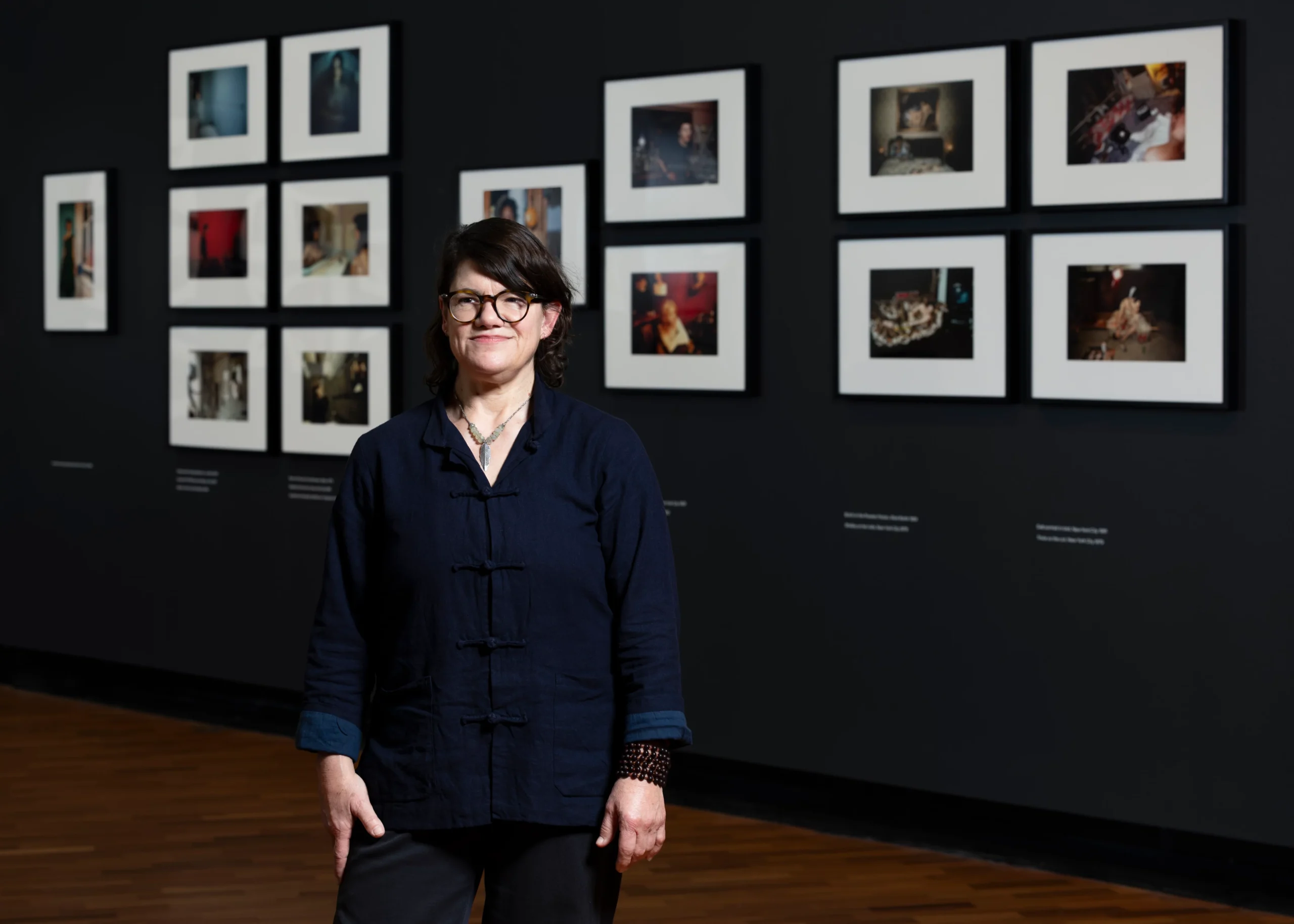 National Gallery of Australia Curator of Photography, Anne O'Hehir pictured with Nan Goldin: the ballad of sexual dependency, National Gallery of Australia Kamberri/Canberra, 2023, Photo: Karlee Holland