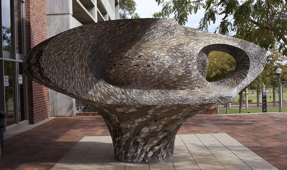 Howard Taylor Cyclops, 1965, concrete, glass mosaic tiles. Curtin University Art Collection. Gift of ANZ Bank, 1990