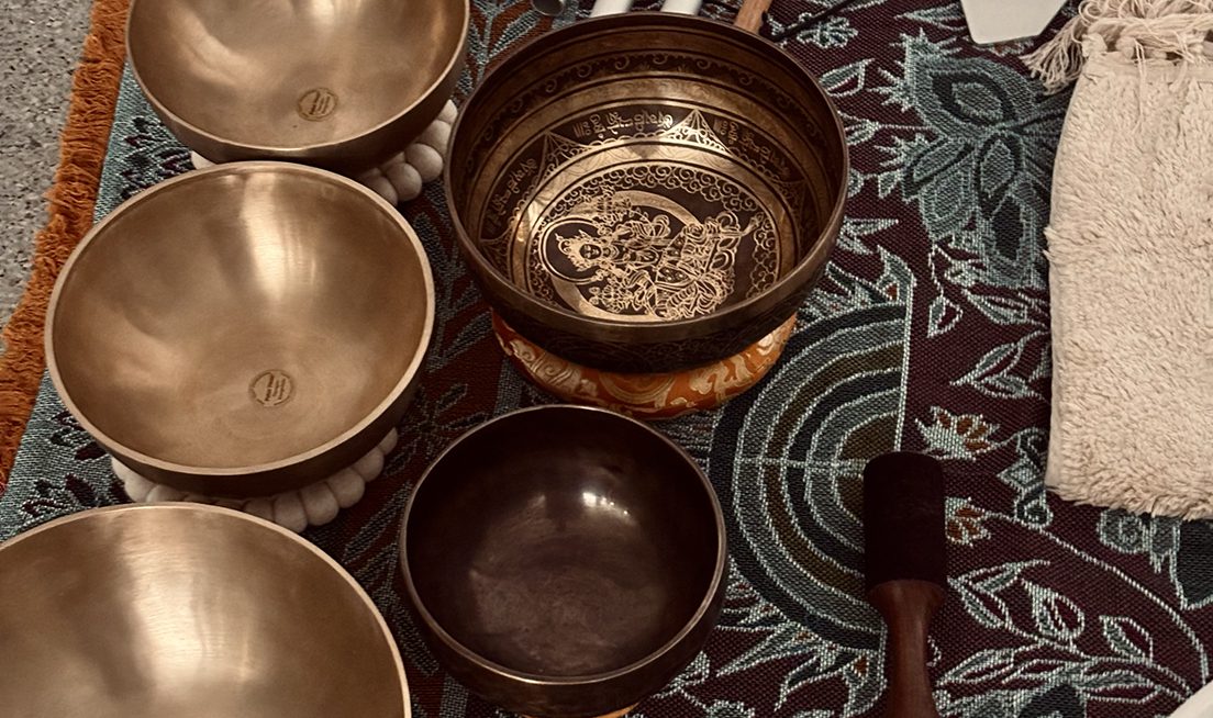 Detail of musical instruments used by Emora Suara for a sound bath session. Photo by Kasper Johansen.