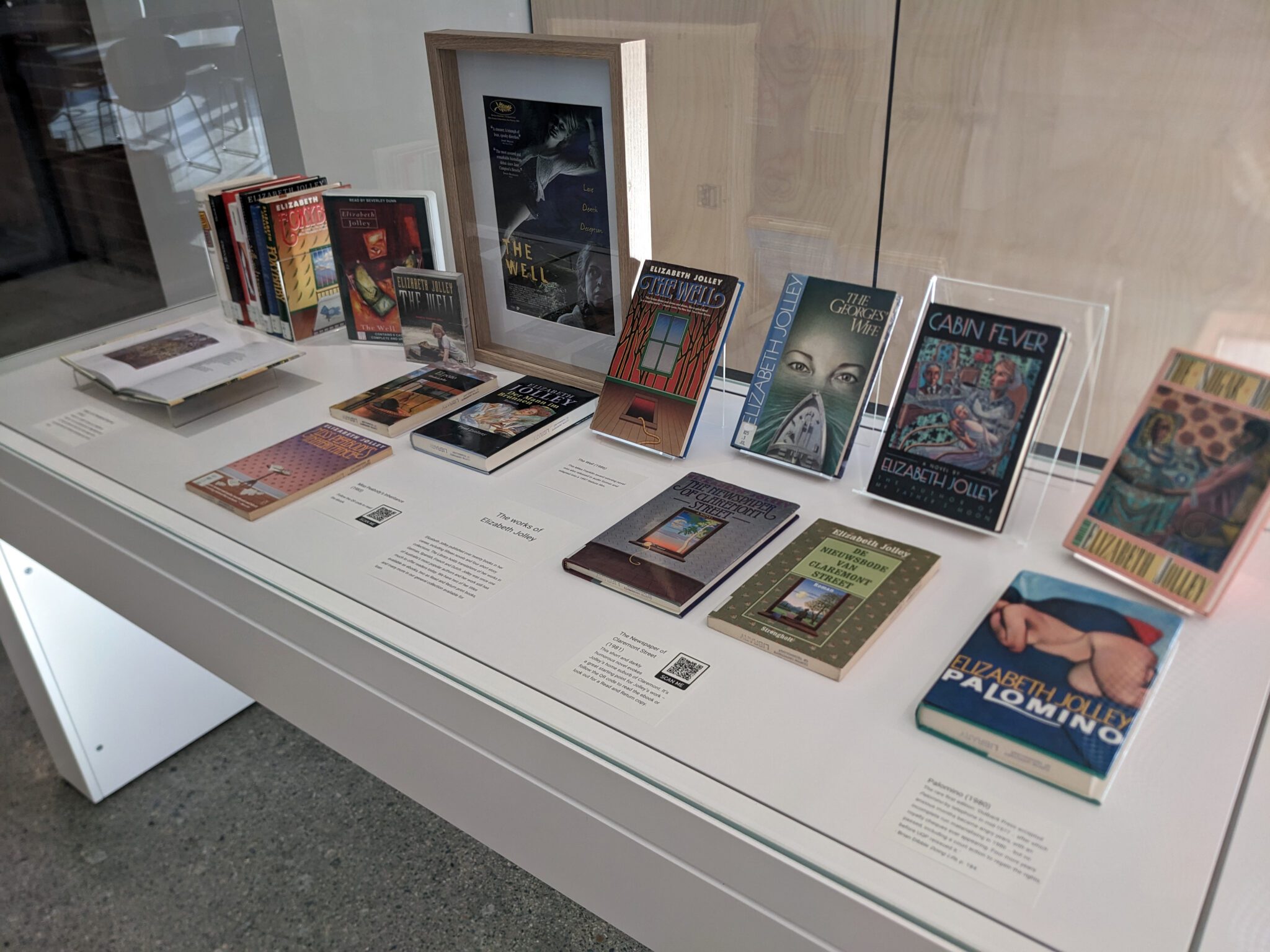 Display with a selection of Elizabeth Jolley books.