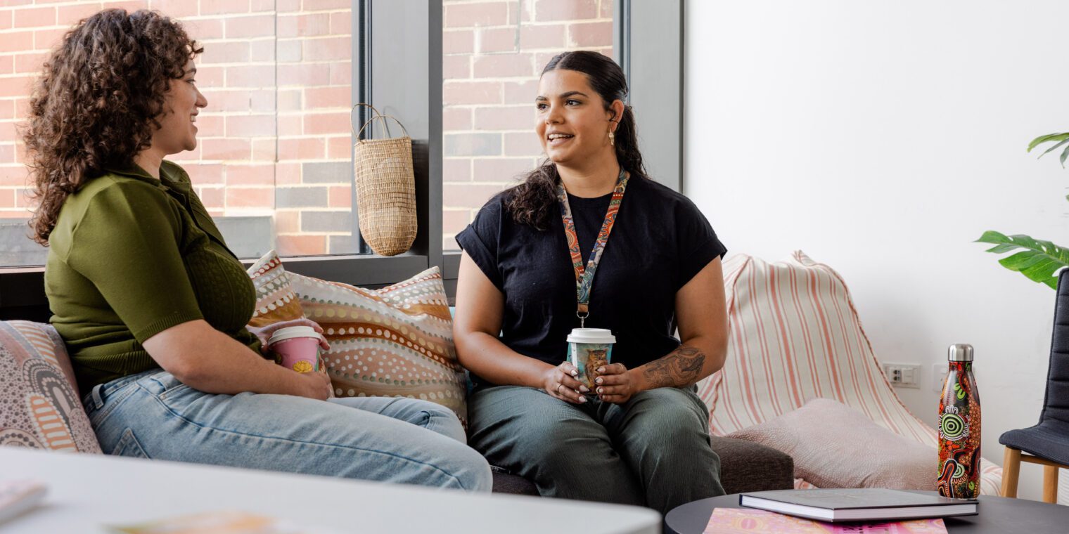Students sitting in the Indigenous room