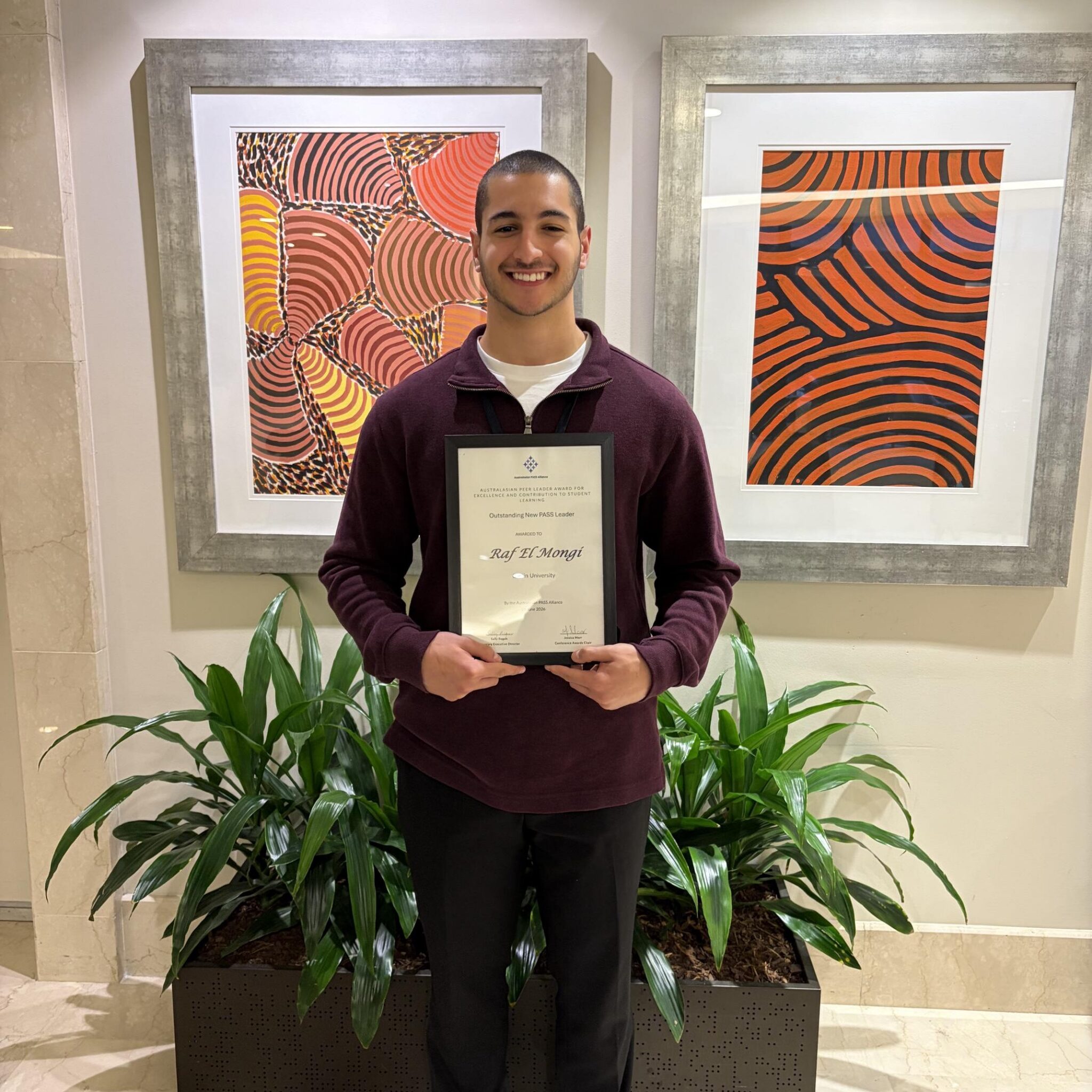 Raf receiving the 2025 Outstanding New PASS Leader Award
