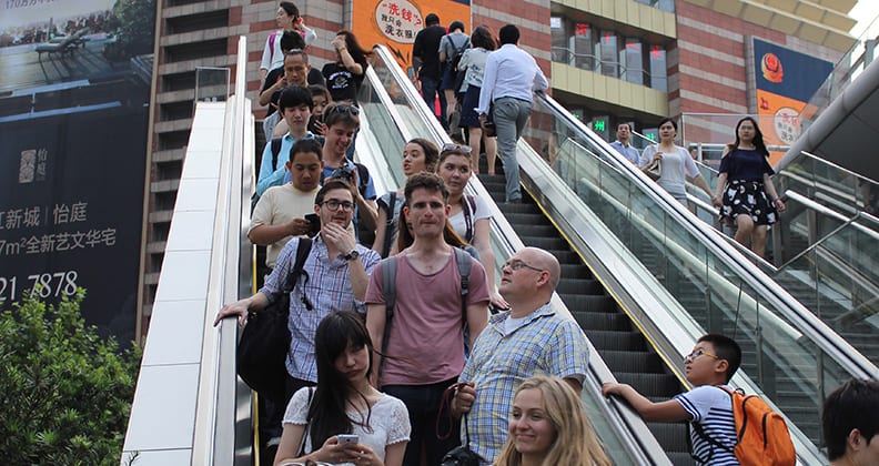 Curtin photojournalism students arriving at Shanghai