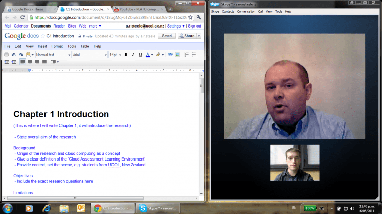 Skype session screen shot