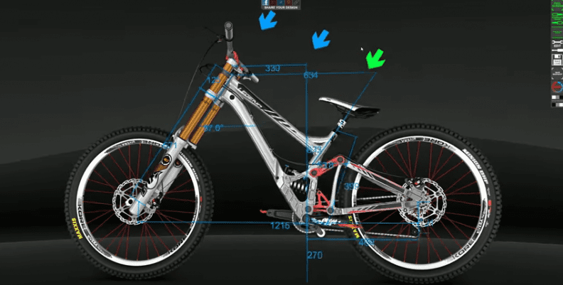 The 3D Bike Configurator interface.