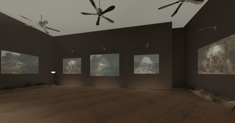 The virtual reality construction of the John Curtin Art Gallery.