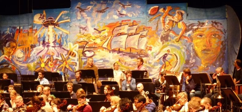 Doncon’s paintstorm performance with the West Australian Symphony Orchestra.