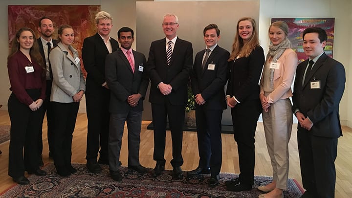 Tour group visiting the Australian Embassy in Japan