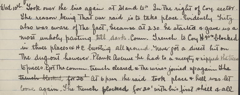Captain James Peat's diary entry 2