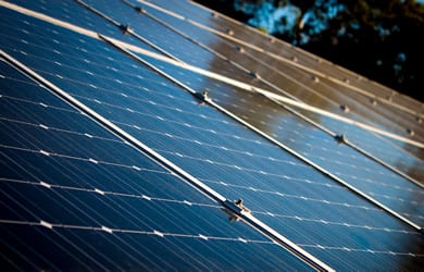 Solar panels on rooftop