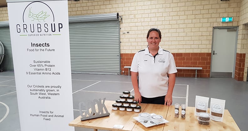 Amanda Abou Rjeily with Grubs Up's latest products.