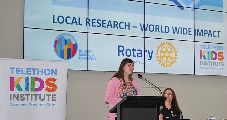 Jacinta speaking about her experience with the CSMP at the recent Perth World Autism Day Morning Tea, one of many autism events she speaks at.