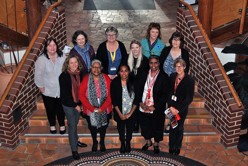 Some of the project administrators and participants inside the Centre for Aboriginal Studies.