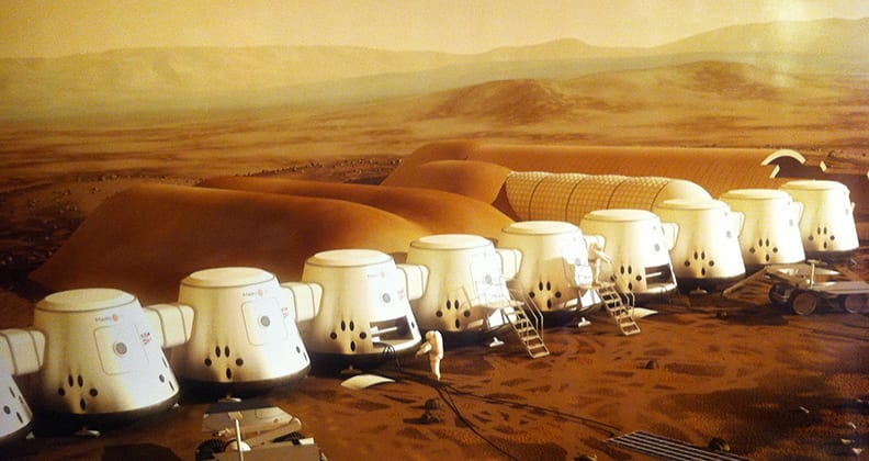 An artist's concept of Mars One living capsules. 