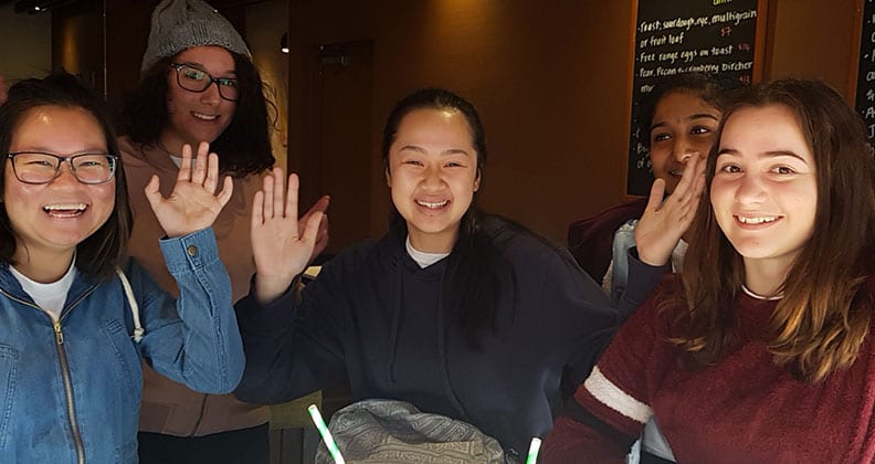 Five members of Team Skill Box celebrate by dining out in Melbourne