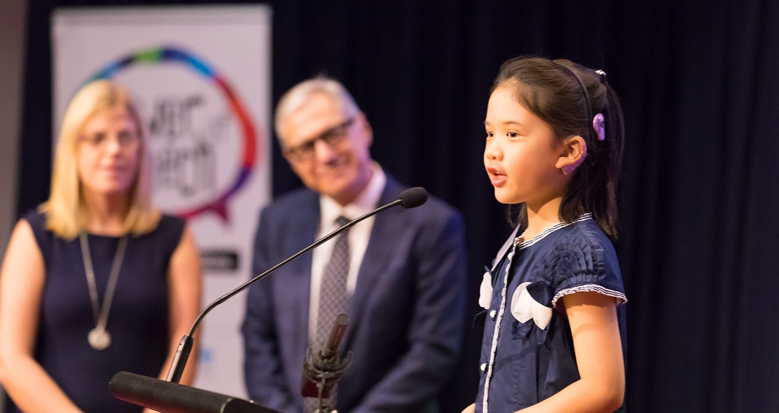 Girl speaking at the Power of Speech Awards