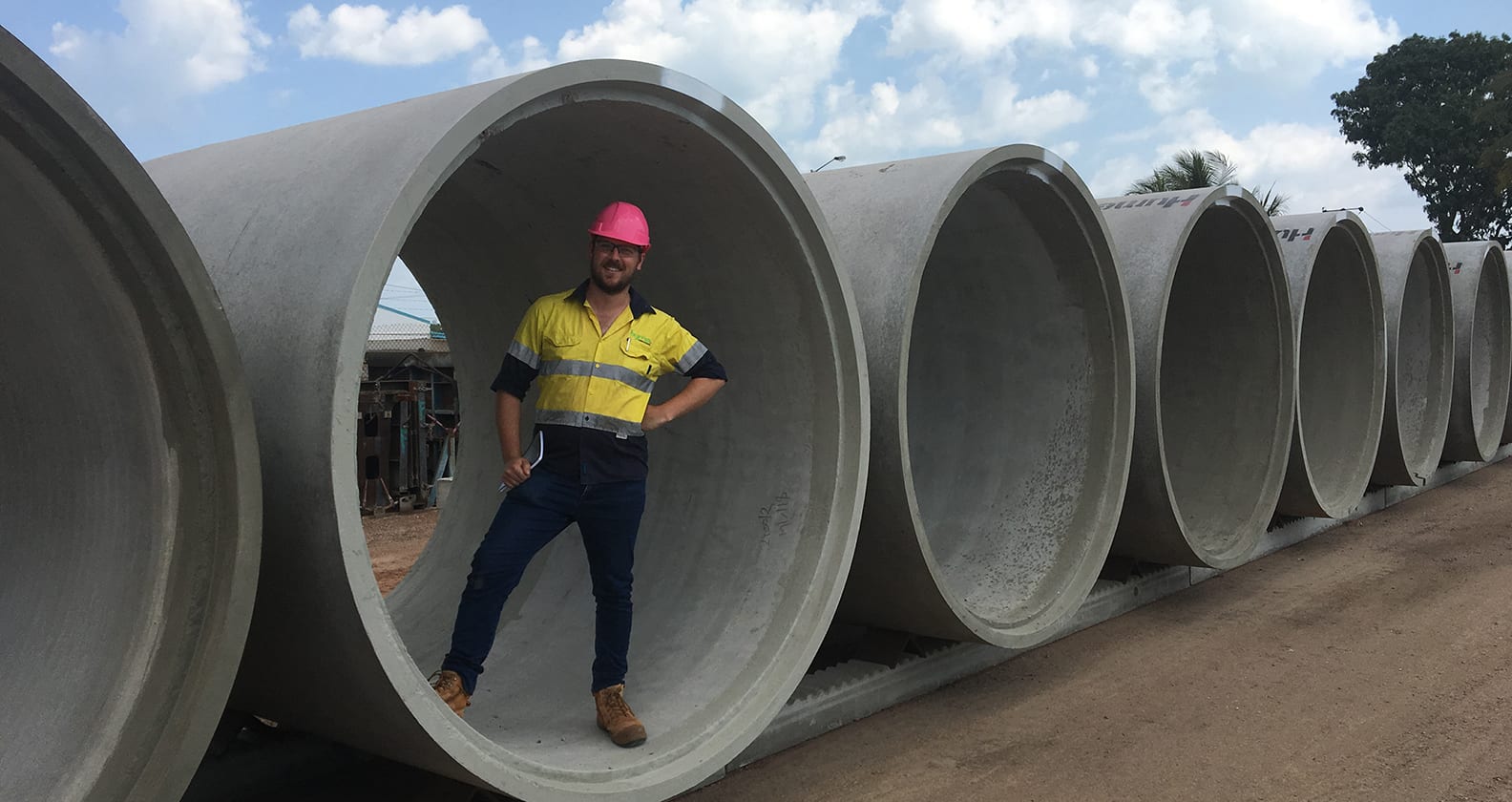 Paul Brandis at the Humes concrete precast yard in Darwin.