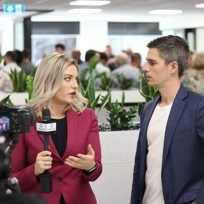 Tessa Dempster conducting interview