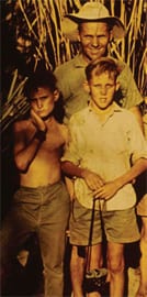 Joel Smoker in the outback as a teenager with family