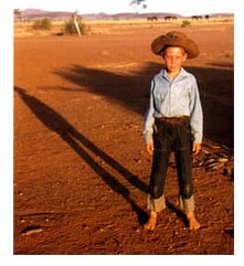 Joel Smoker as a young boy in the outback