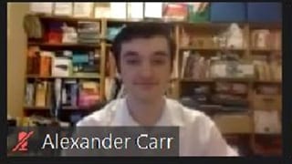 Alexander Carr in a Zoom call