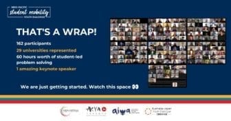 Several students on webcam