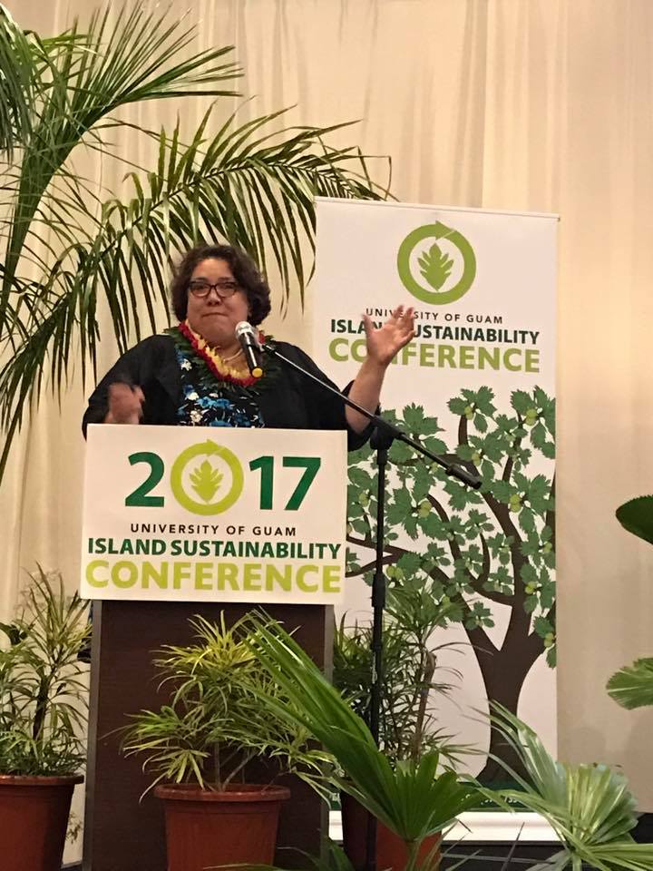 Kate Brown speaking in Guam