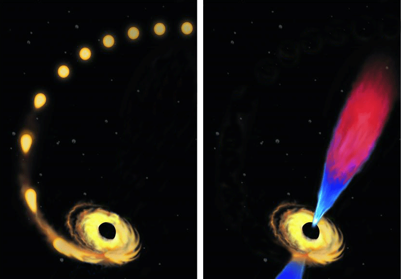 Image for Scientists spot jets from supermassive black hole snacking on a star