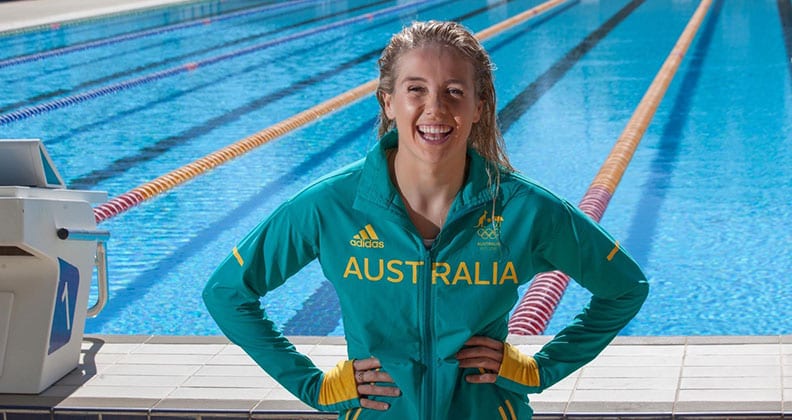 Image for Sync or swim: an unlikely Olympian shares her success