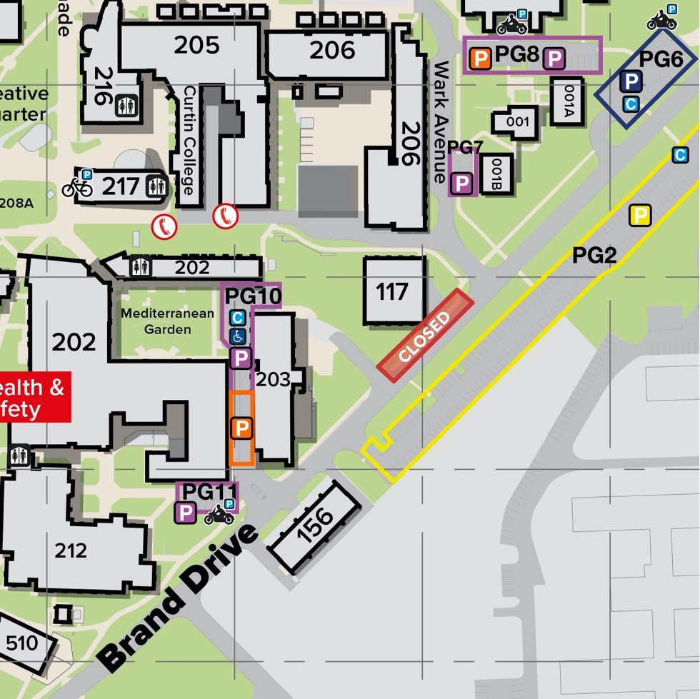 A graphical map of the Perth campus