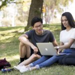 Three students looking