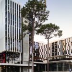 Student accommodation buildings at the Curtin Perth campus
