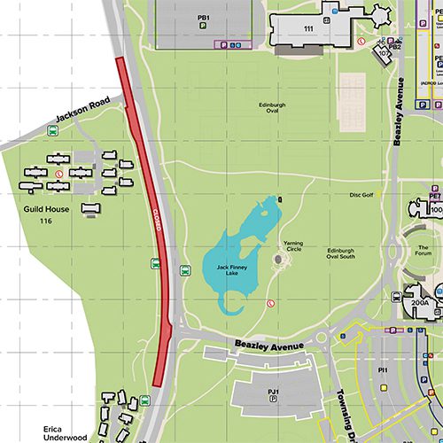 Map of Kent Street road closure