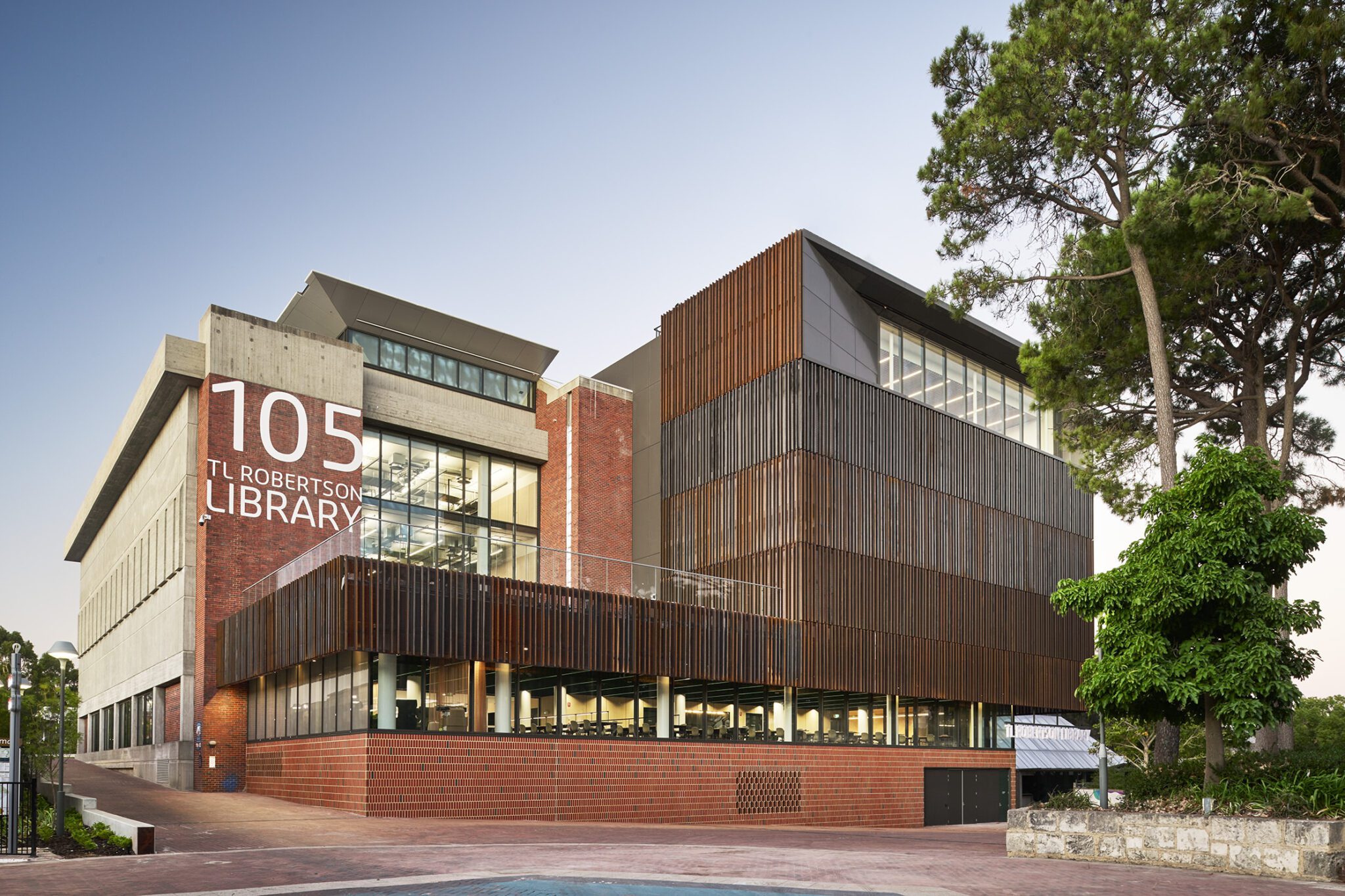 Exterior photo of TL Robertson Library