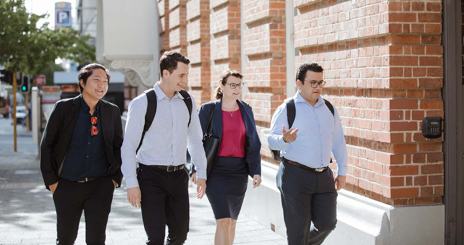 MBA students walking on St George's Terrace