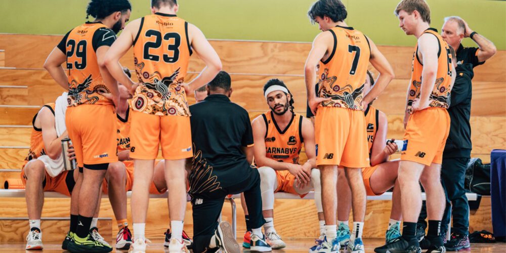 Curtin Carnabys mens team taking a break