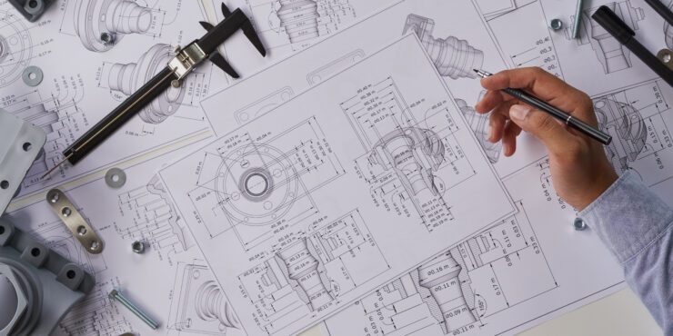 Technical engineering drawing. 