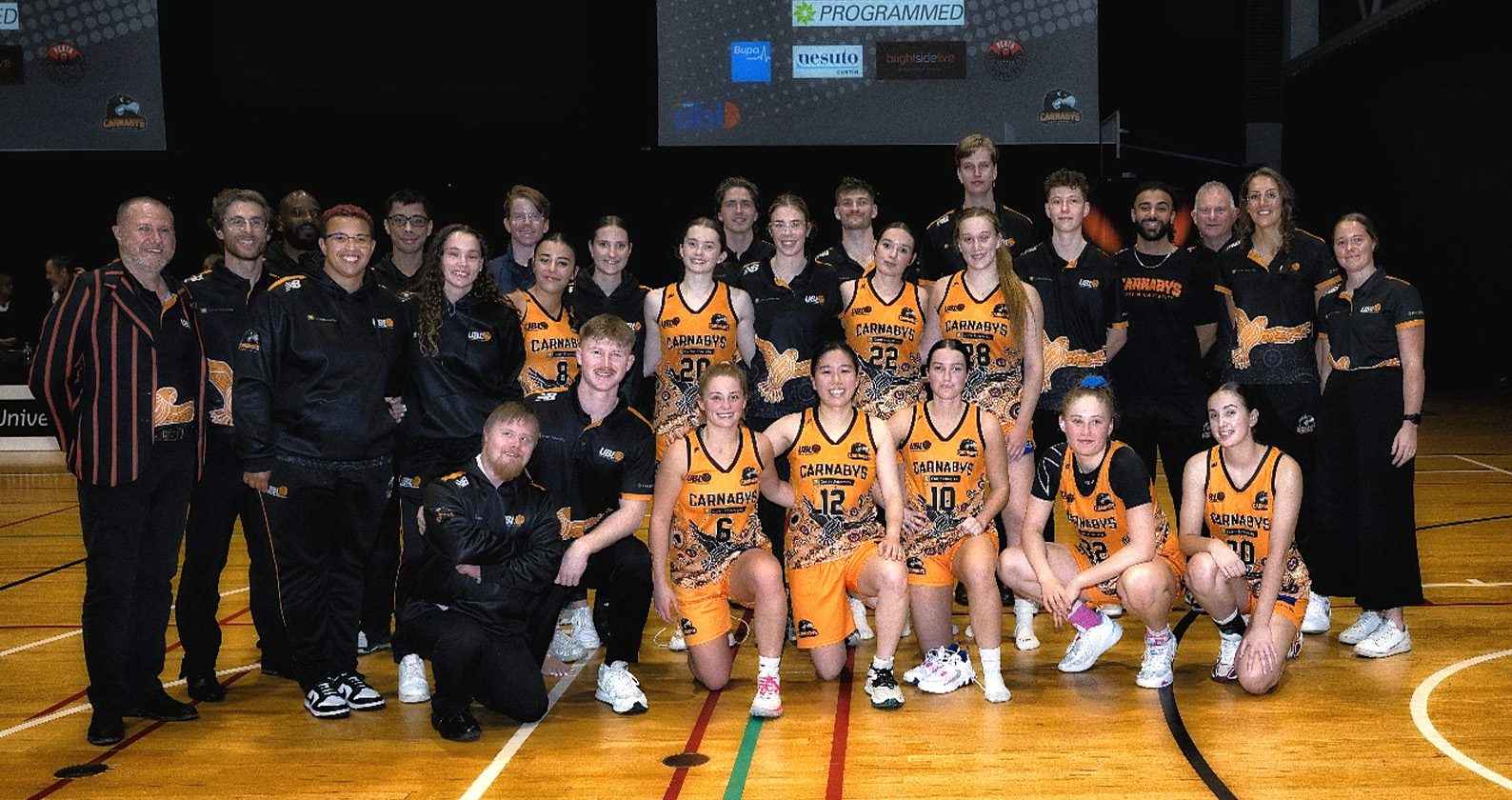 UBL Curtin team on the basketball court