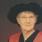 Writer Elizabeth Jolley in Curtin regalia