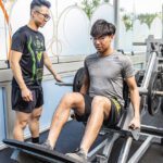 Two students at the Curtin gym.