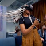 Student using a VR machine