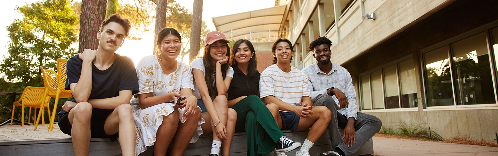 Students sitting on the steps