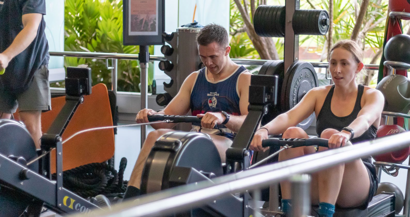 Two students at the Curtin Gym.