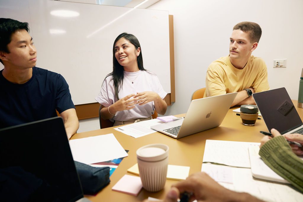 Group of students sitting together