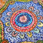Artwork by Julianne Wade (lead artist) and the participants of the 2023 Indigenous Futures High School Challenge.