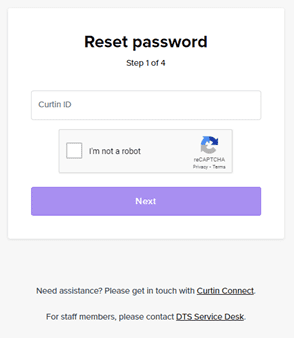 The new design of the reset password interface.