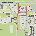 Map of Curtin Perth Campus displaying road closures.